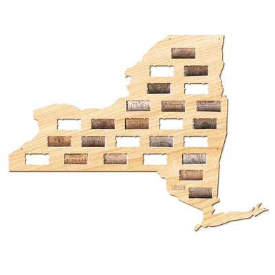 New York Wine Cork Map